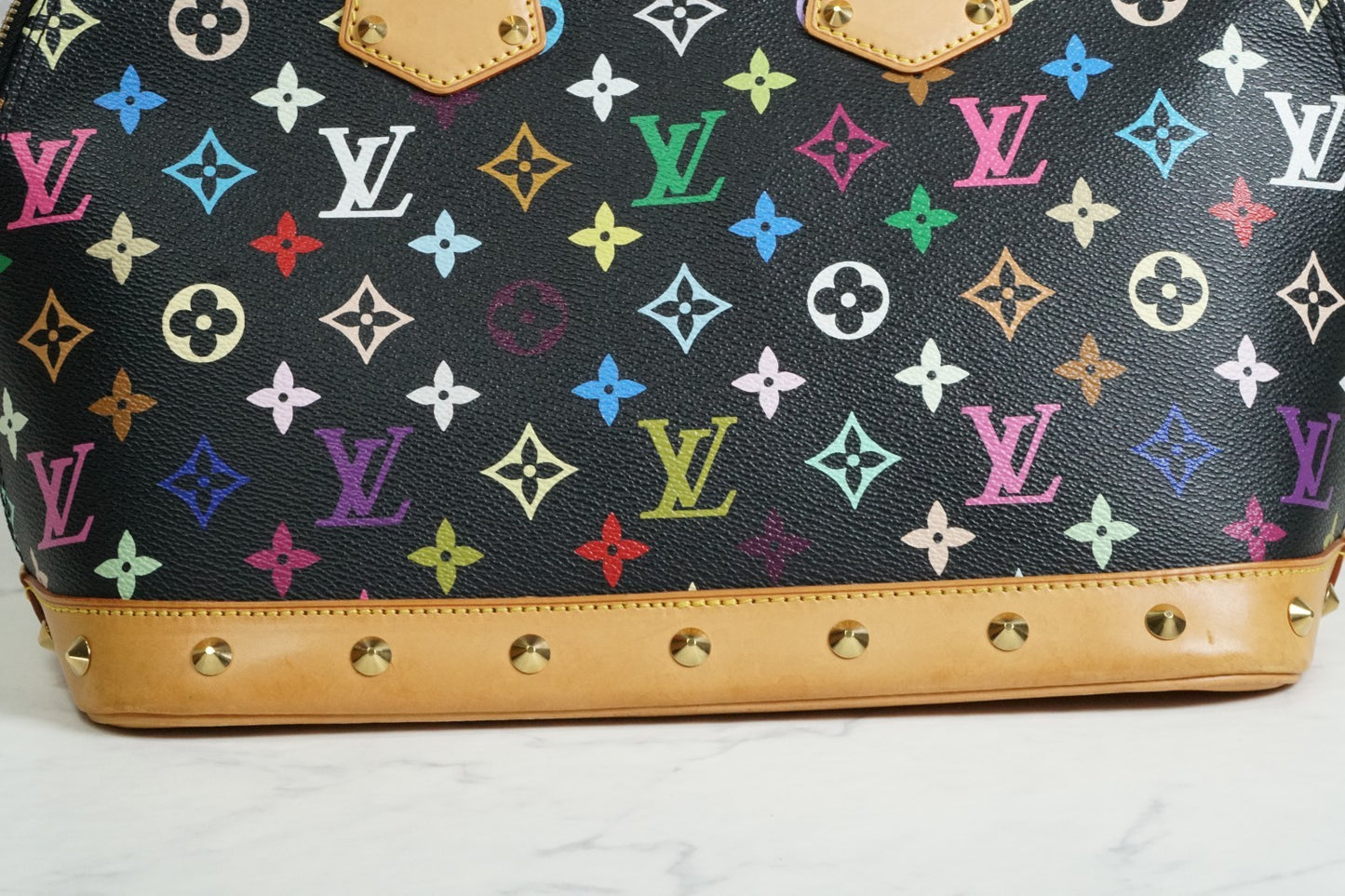 [AB] Louis Vuitton Monogram Multicolore Alma PM Black Handbag M92646 Authentic