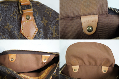 [AB] Louis Vuitton Speedy 30 Monogram Canvas Handbag Brown Purse M41108 Auth