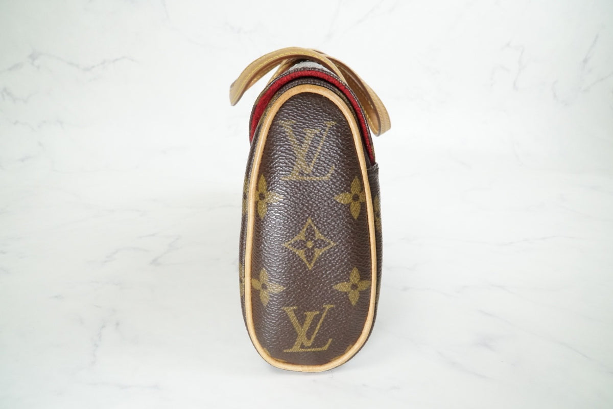 [AB Good] Louis Vuitton Monogram Sonatine Handbag M51902 Brown Canvas Authentic