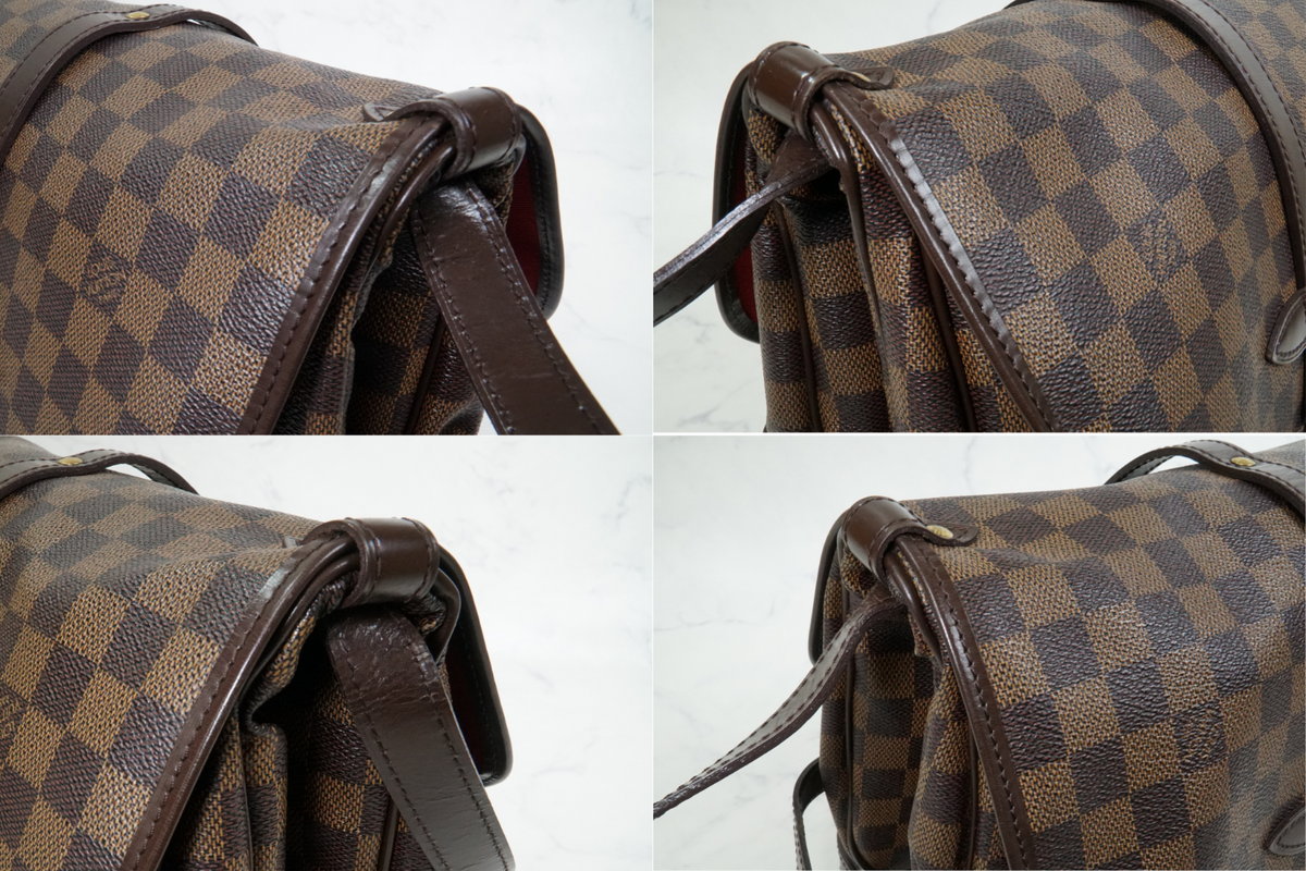 [EXC+ / AB] Louis Vuitton Damier Ebene Saumur 30 Special Order Shoulder Bag Rare